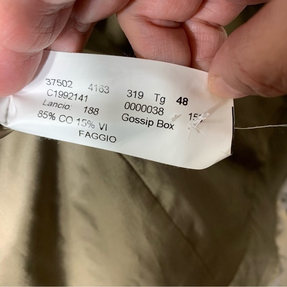 Gossip Blazer Jacket Waffle Knit Sz 48 M-L Green Tan Buttons Up Frayed Italy - Picture 15 of 16